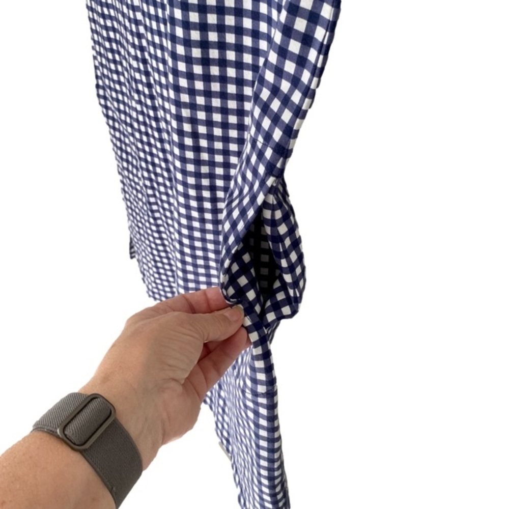 LANDS’ END Dress Draper James Sleeveless Cotton Navy White Gingham Women Size S - Picture 5 of 12